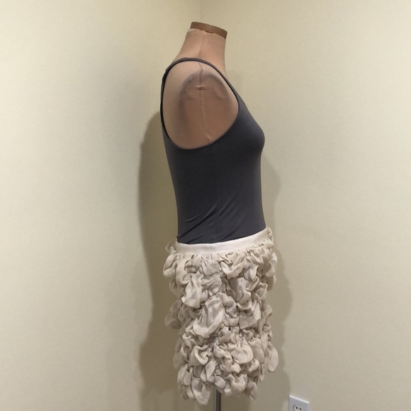 Haute Hippie Dress Size Small Gray Modal Tan Linen Bubble Hem Mini - Picture 4 of 10